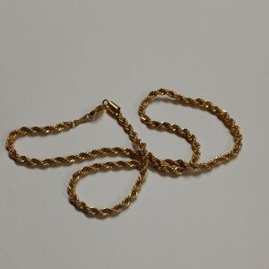 Classic Gold Twisted Chain Necklace Unisex Vintage Korea Necklace